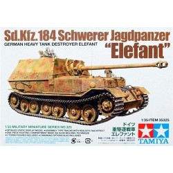 Maqueta en escala 1/35 del tanque cazador pesado alemán Sd.Kfz.184 Elefant de Tamiya