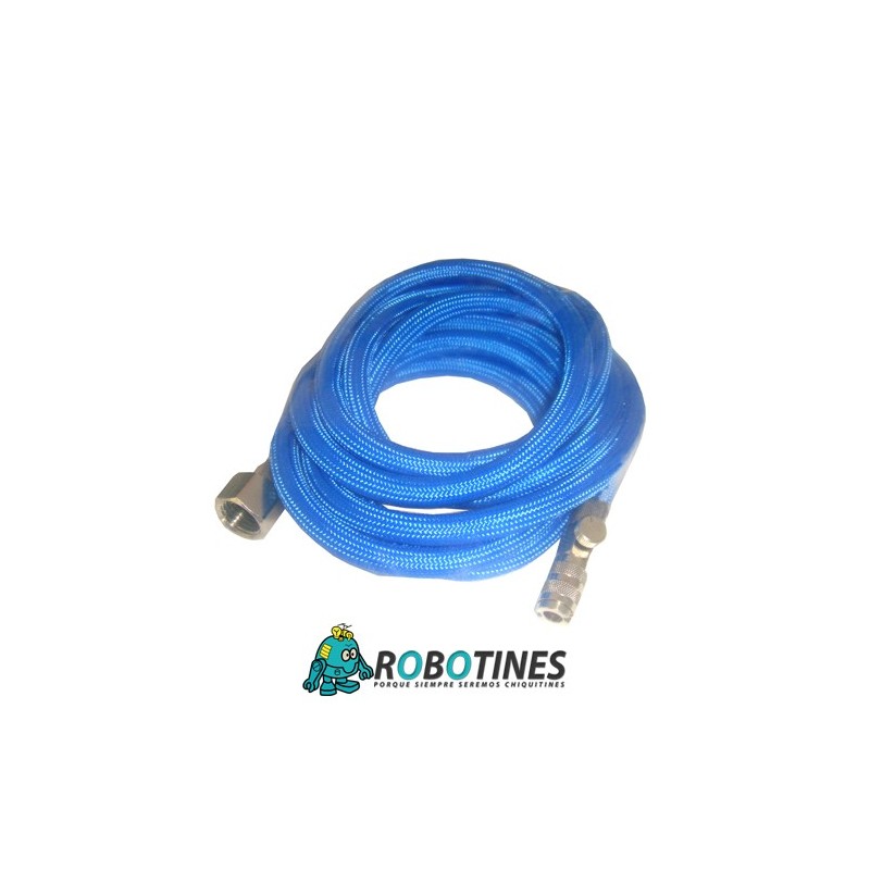 Braided hose complete, 2 m/6.3 ft (Item no. 125893) quick coupling nd 2.7 mm adjustable, connection 1/4" female screw thread