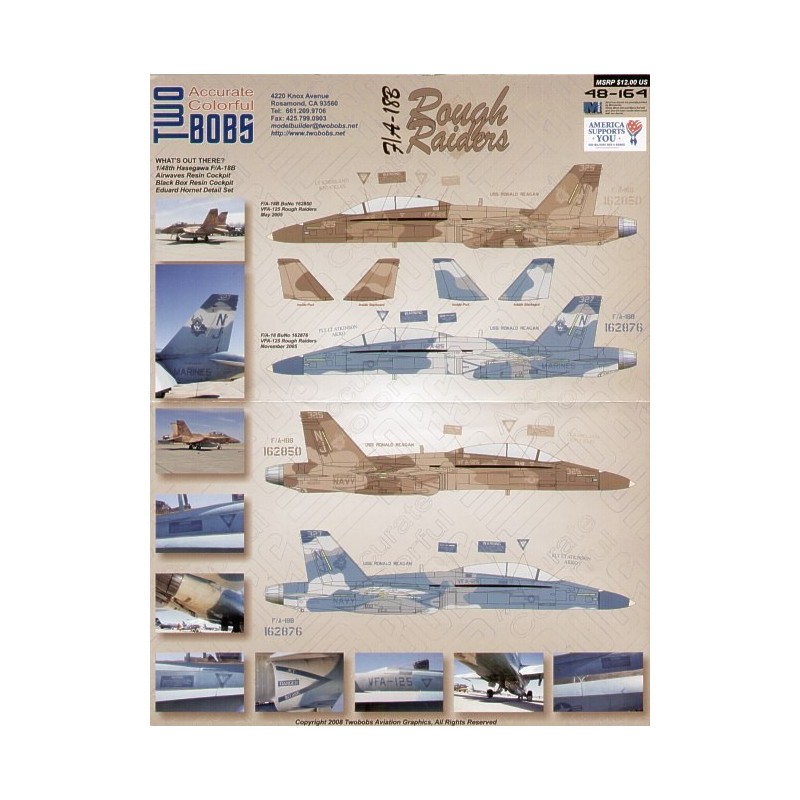 1/48 Decals McDonnell-Douglas F/A-18B VFA-125 Rough Raiders Aggressors