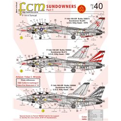 1/72 Decals Grumman F-14A Tomcat 'Sundowners' 