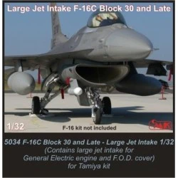 1/32 Lockheed-Martin F-16C Block 30 and Late Version Large Jet Intake for GE engine (Tamiya) 