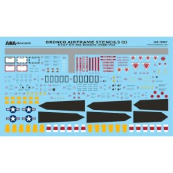 Calcas 1/32 North-American/Rockwell OV-10A Broncos airframe stencils (high-viz) 