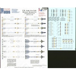 1/48 Decals 1US Air-to-Air Missile Markings for AIM-9B/D/G/J/L/M and AIM-7E-2/M