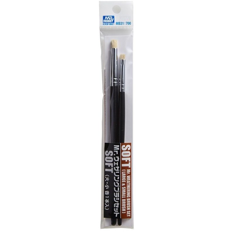 Mr. Weathering Brush Set SOFT (Large & Small)