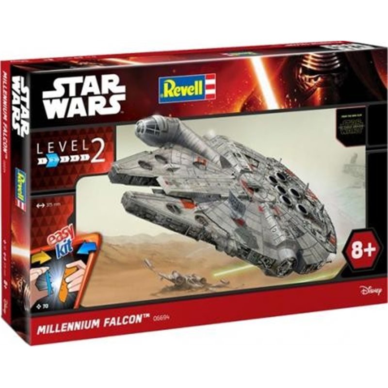 Maqueta del Millennium Falcon con efectos de luz y sonido de la serie 'easykit' de Revell