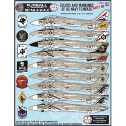 1/48 decals Colors and markings of US Navy F-14s Part III"