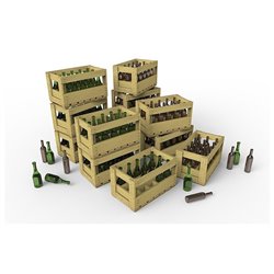 1/35 Wine Bottles & Wooden Crates 