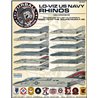 1/48 decals 'Lo-Viz U.S. Navy Rhinos' has options for 11 McDonnell F-4S aircraft, and 2 F-4J aircraft.