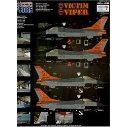 1/48 Decals Lockheed-Martin QF-16C Victim Vipers (2) What-If schemes for future F-16 Target Drones. 80-541/TD and 84-260/HD