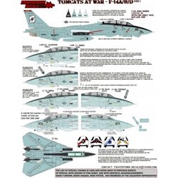 1/48 decals  Grumman F-14A/F-14B/F-14D Tomcats at War Part 1 