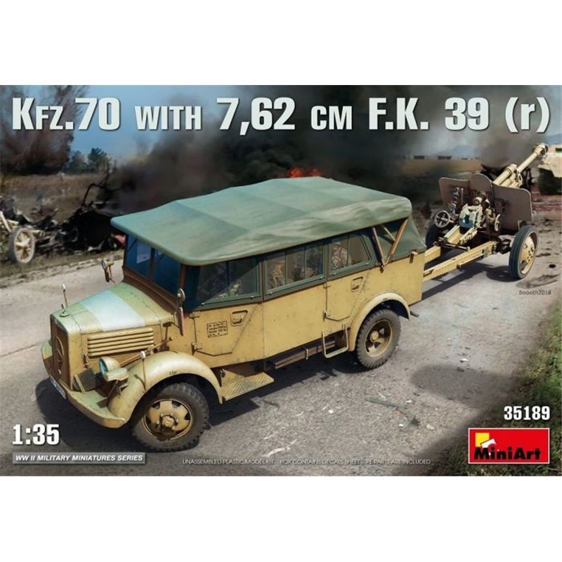 Maqueta de camion Miniart 1/35 Kfz.70 & 7,62 cm F.K. 39 (r)