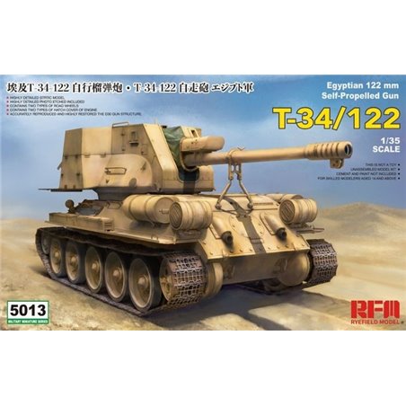 Maqueta detallada del T-34/122 'Egyptian' 1/35 de Rye Field Model disponible en Robotines