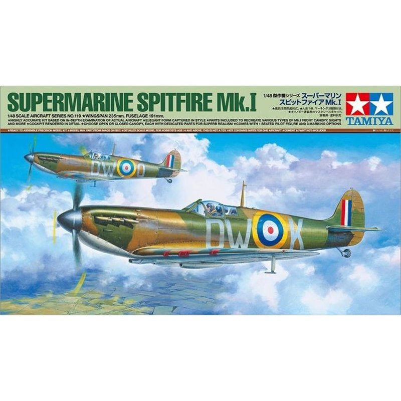 Maqueta de avión Tamiya 1/48 Supermarine Spitfire Mk.I