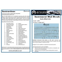 1:48 scale Instrument Dial decals for early allied jets