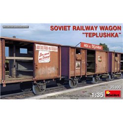 Maqueta Soviet Railway Wagon "Teplushka" en escala 1/35 de MiniArt