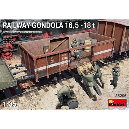 Miniart 1/35 Railway Gondola 16,5-18t with Figures & Barrels