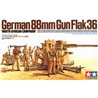 Maqueta 1/35 del cañón antiaéreo German Flak 36 para la campaña en África del Norte de Tamiya