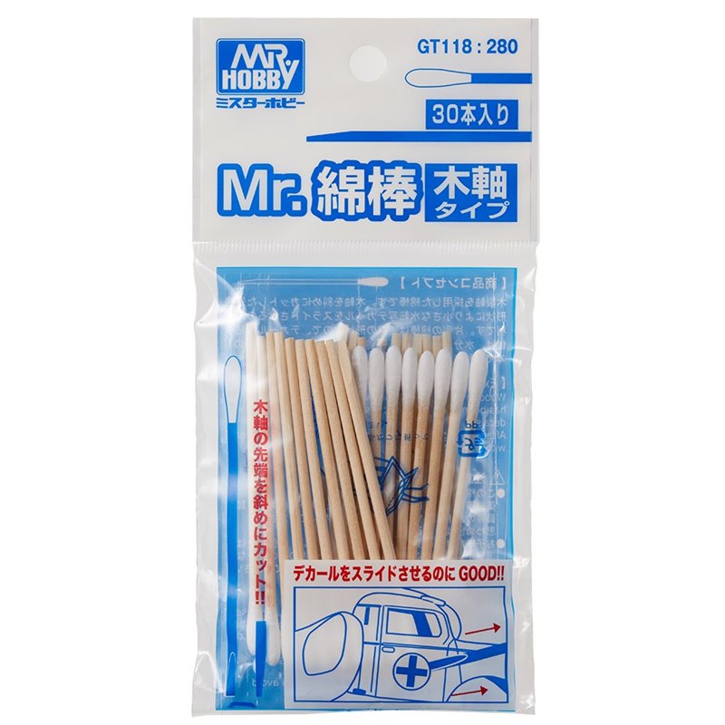 MR. COTTON SWAB WOODEN STEM TYPE (30PCS)