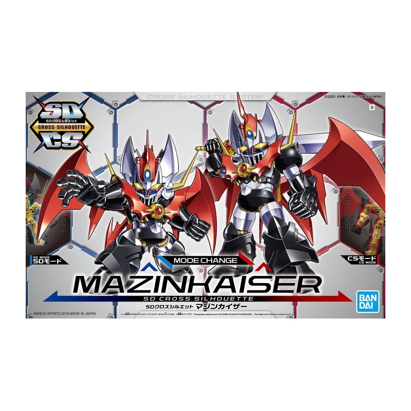 Maqueta SD Cross Silhouette Mazinkaiser de Bandai, en pose dinámica con accesorios