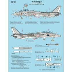 Calcas 1/48 Grumman F-14 Tomcat Data Sheet: Contains Un-Armed Missile Markings [F-14A F-14B F-14C F-14D]