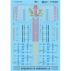 1/48 Decals Grumman F-14 Tomcat Data Sheet: Contains Un-Armed Missile Markings [F-14A F-14B F-14C F-14D]