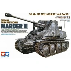 Maqueta en escala 1/35 del Marder III Sd.Kfz.139 con cañón PaK36(r) de Tamiya