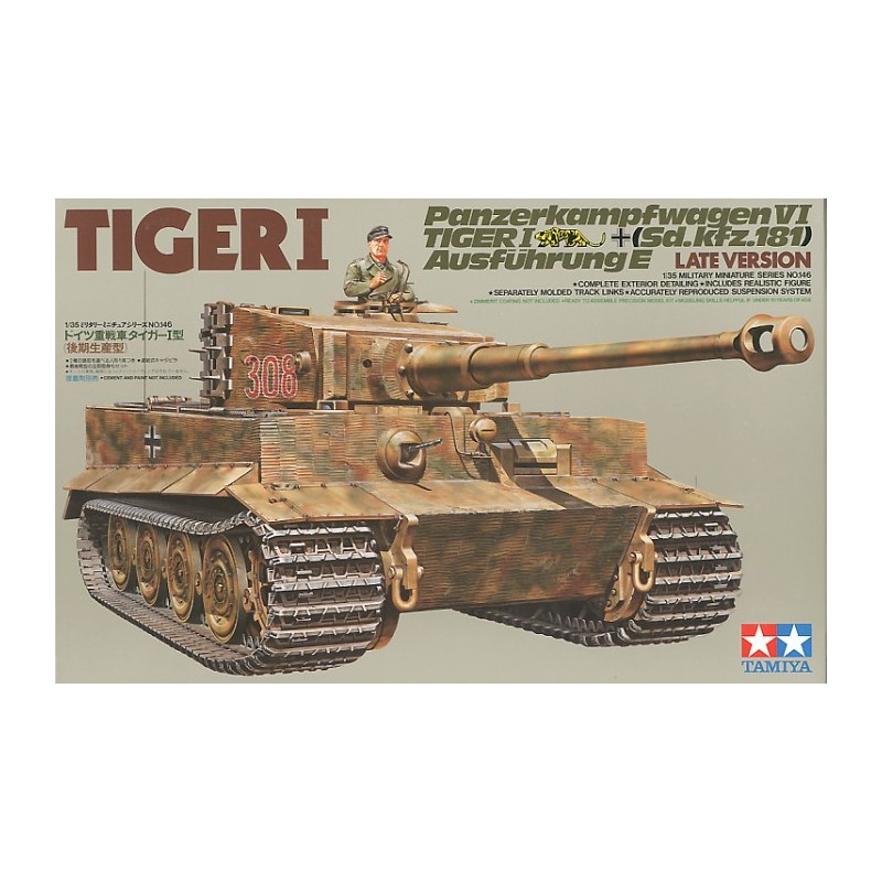 Pz.Kpfw.VI Ausf.E Sd.Kfz.181 Tiger I Late Version. Escala 1:35. Marca Tamiya.  Ref: 35146. 