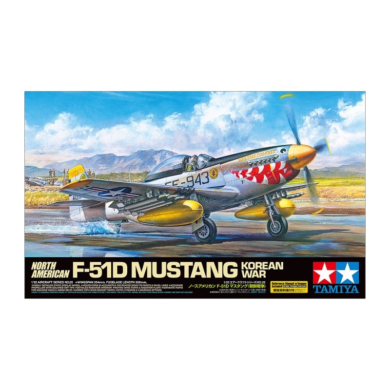 Maqueta de avión Tamiya 1/32 North American F-51D Mustang Korean War