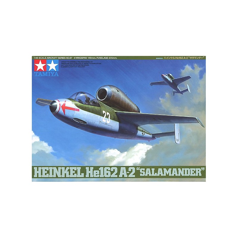 Maqueta de avión Tamiya 1/48 HEINKEL HE162 A2 SALAMANDER