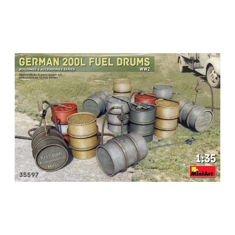 1/35 GERMAN 200L FUEL DRUMS WW2