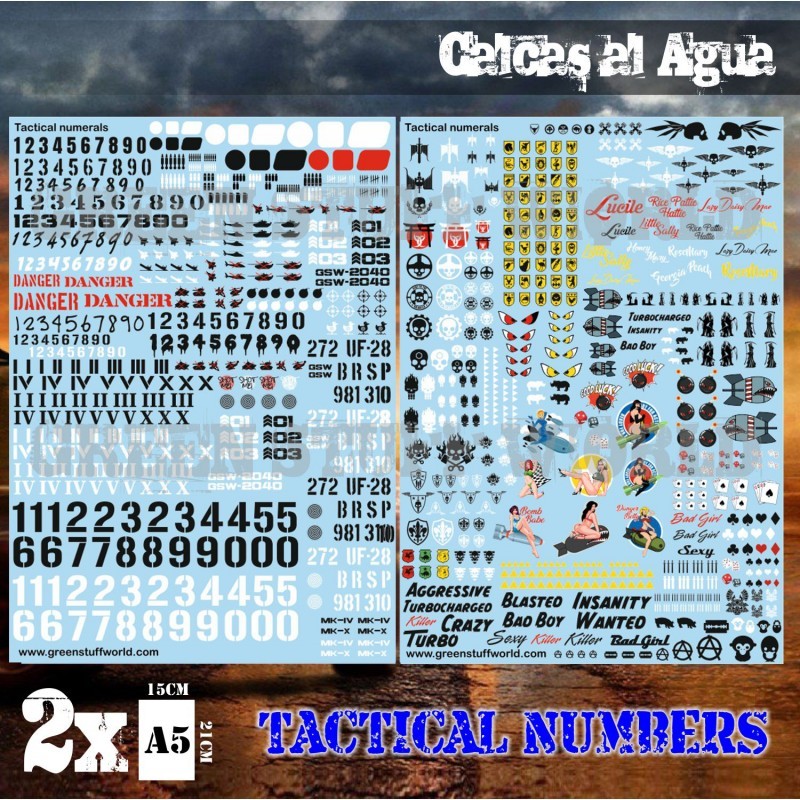 Waterslide Decals - Tactical Numerals and Pinups