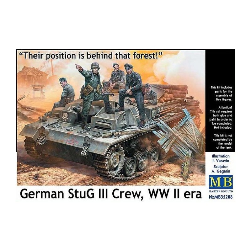 1/35 GERMAN STUG III CREW. WW II ERA. THEIR POSITION IS BEHIND THAT FOREST!