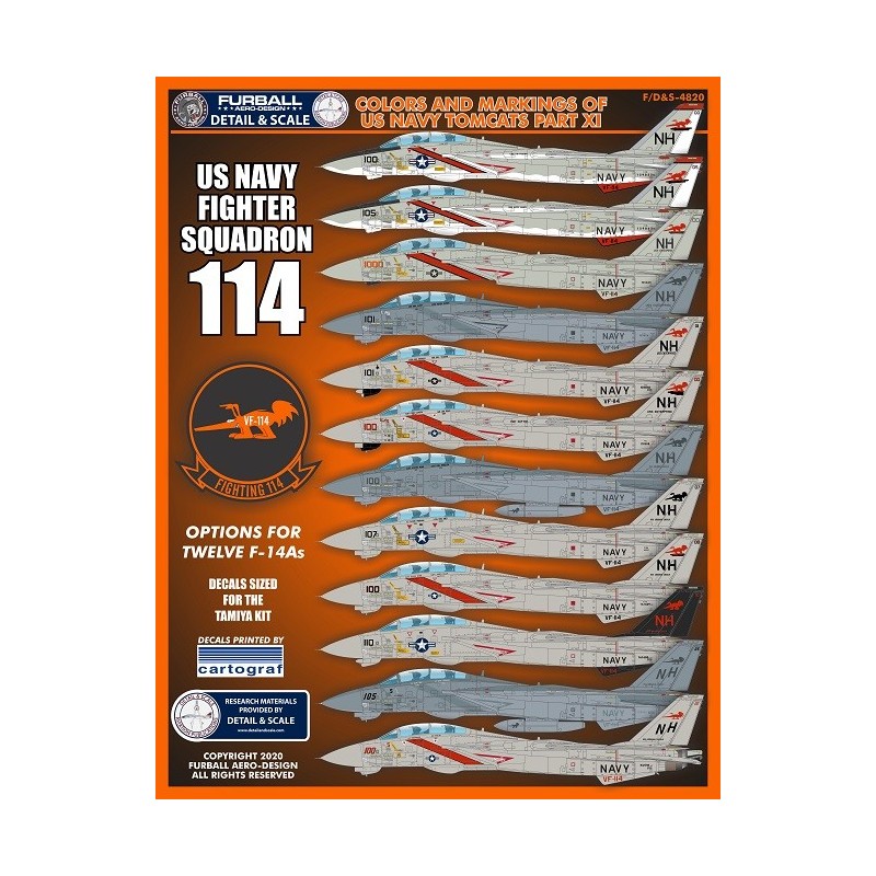 1/48 decals   Colors and Markings of US Navy Grumman F-14s Part Eleven 