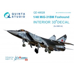 1/48 MiG-31BM 3D-Printed & colored Interior on decal paper (for AMK kit) 