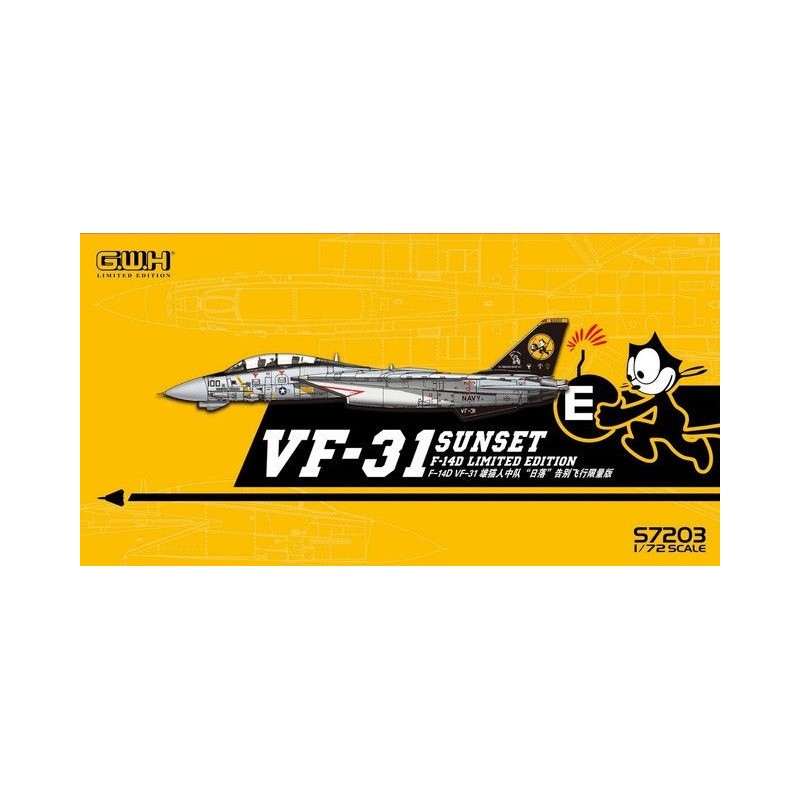 Maqueta de avion Great Wall Hobby 1/72 F-14D Tomcat - VF-31 Sunset Limited Edition