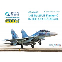 1/48 Su-27UB 3D-Printed & colored Interior on decal paper (for GWH kit) 