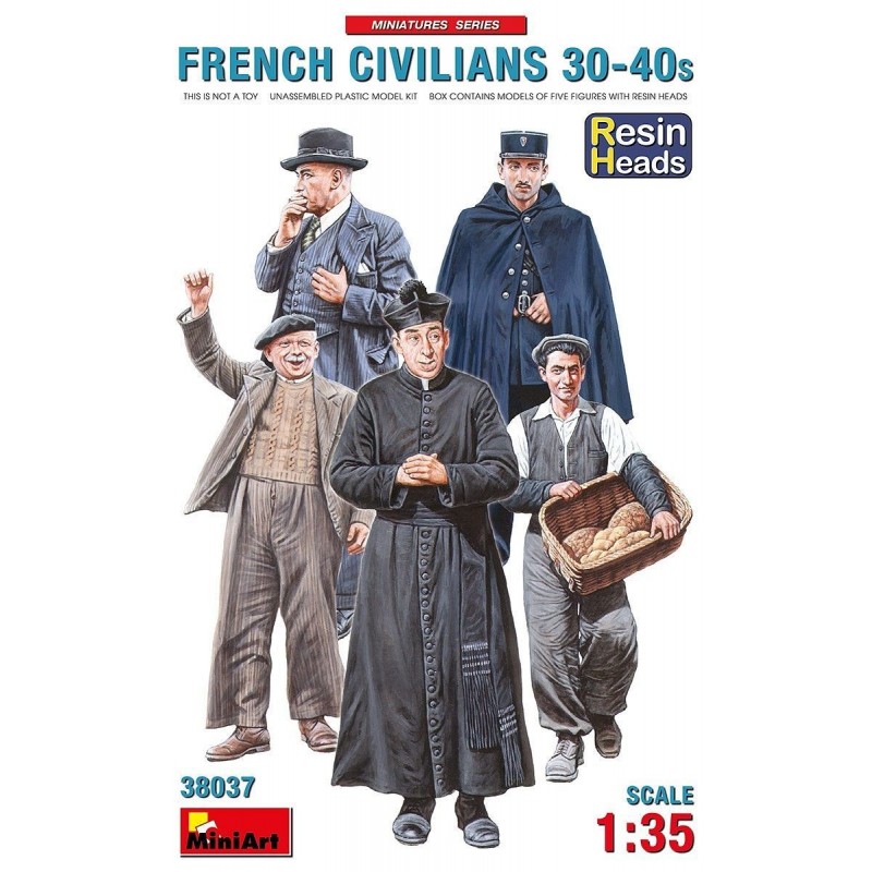 1/35 FRENCH CIVILIANS '30-'40S. RESIN HEADS