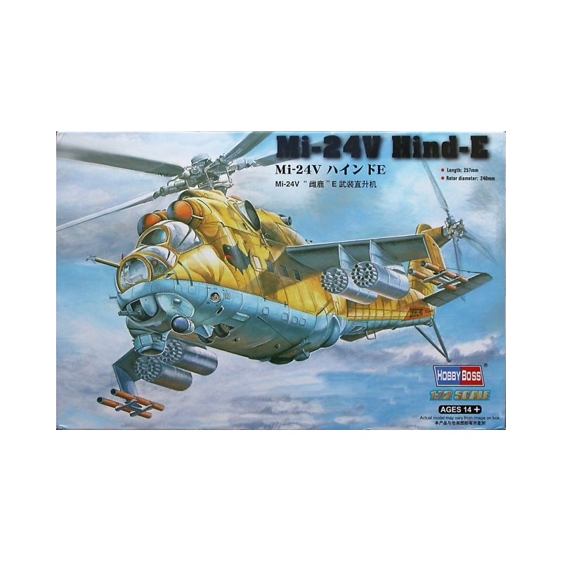 Hobbyboss 1/72 Mil Mi-24V Hind-E helicopter model kit