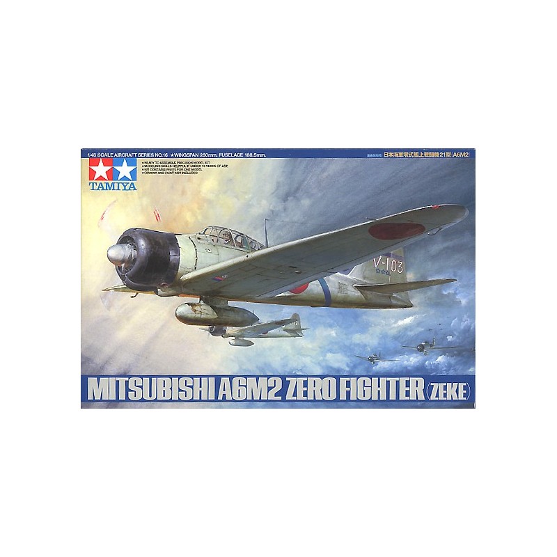 Maqueta de avión Tamiya 1/48 Mitsubishi A6M2 Type 21 Zero (Zeke) Fighter