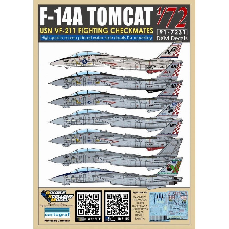 1/72  F-14A Tomcat VF-211 Fighting Checkmates