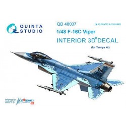 1/48 F-16 C 3D-Printed & colored Interior on decal paper (for Tamiya kit) 