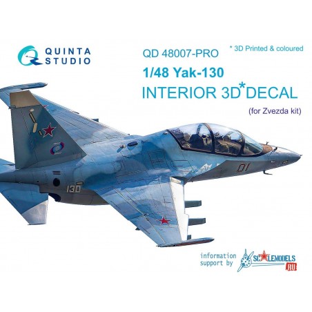 Calca Quinta Studio 1/48 Yak-130 3D interior panels (Zvezda kits)