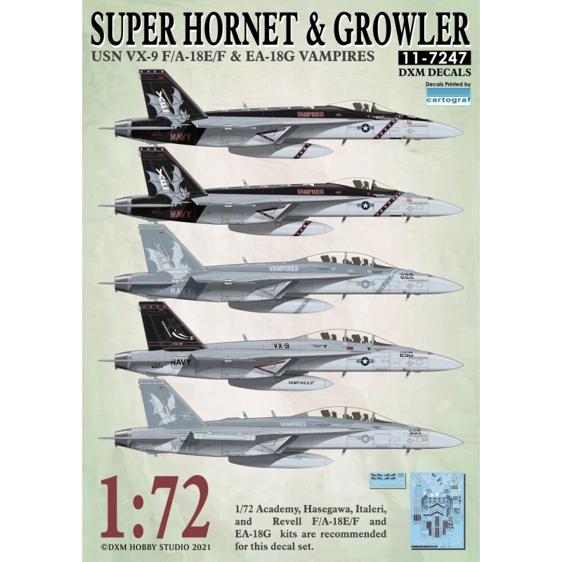 1/72  USN F/A-18E/F & EA-18G VX-9 Vampires