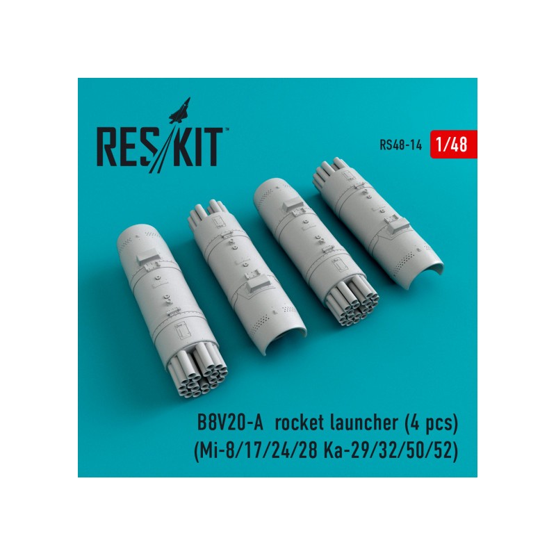 reskit 1/48 B8V20-A ROCKET LAUNCHER (4PCS)