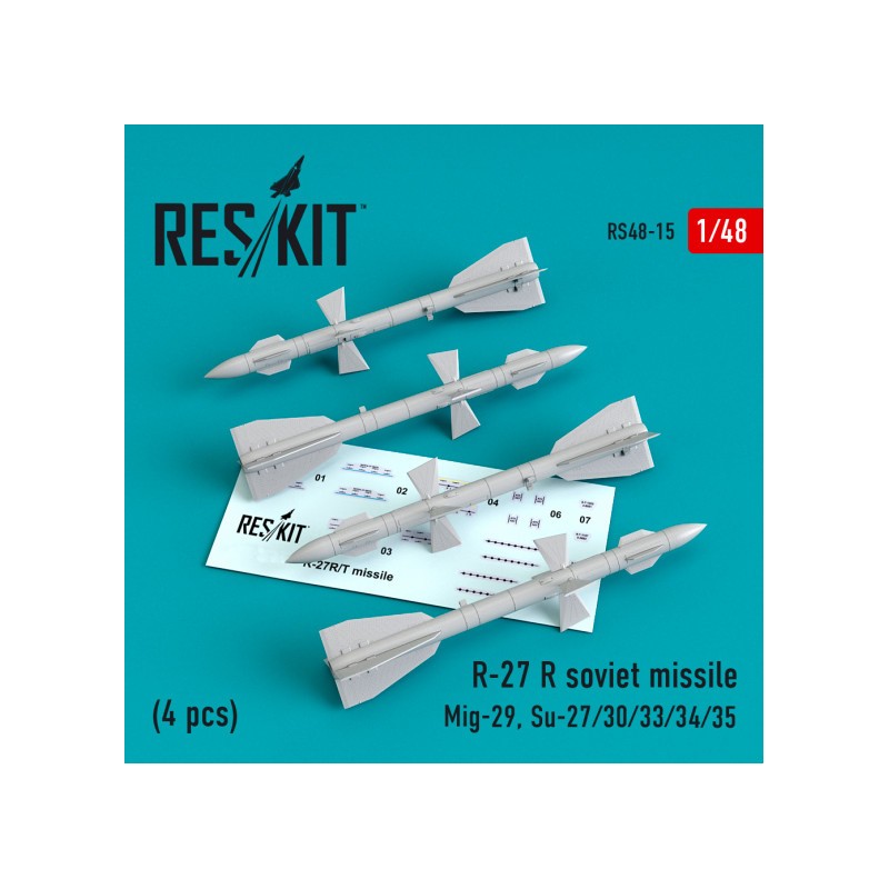 reskit 1/48 R-27 R/T SOVIET MISSILE (4 PCS)