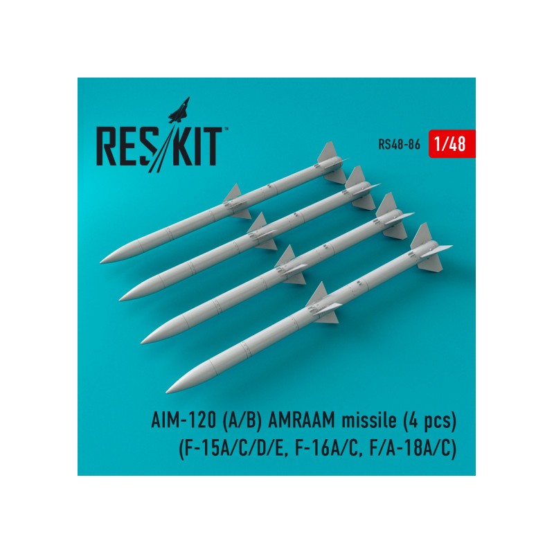 reskit 1/48 AIM-120A/B AMRAAM MISSILE (4 PCS)