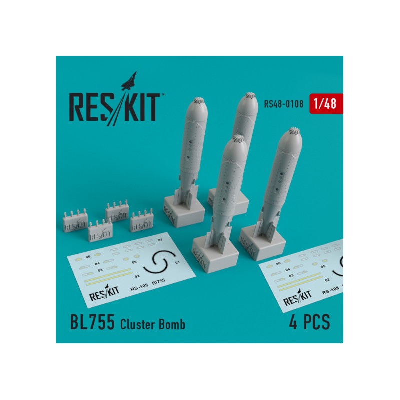 reskit 1/48 BL755 CLUSTER BOMB (4PCS)