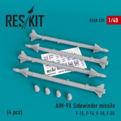 Reskit 1/48 AIM-9X SIDEWINDER MISSILE  (4 PCS) - Robotines