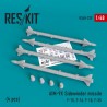 reskit 1/48 AIM-9X SIDEWINDER MISSILE W/REMOVE BEFORE FLIGHT COVER (4 PCS)