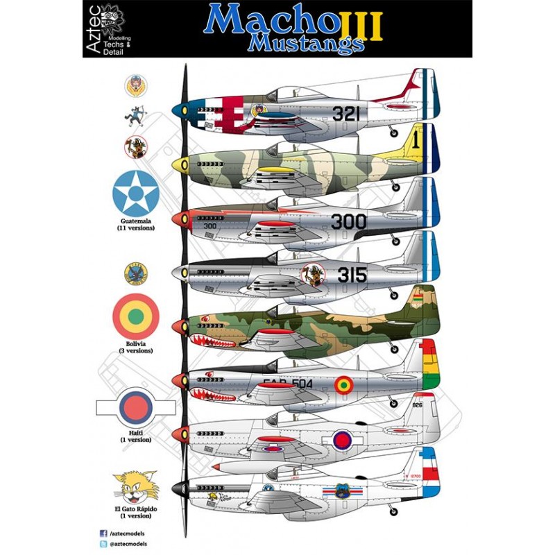 Aztec Models 1/48 Decals Macho North-American Mustangs 3